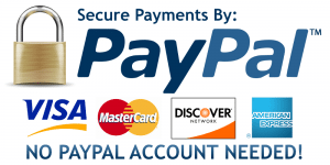 Secure payments by PayPal. No PayPal account needed.